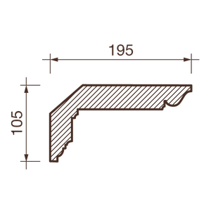 Карниз потолочный КГ452, 105х195