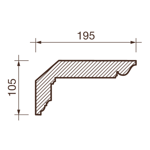 Карниз потолочный КГ452, 105х195